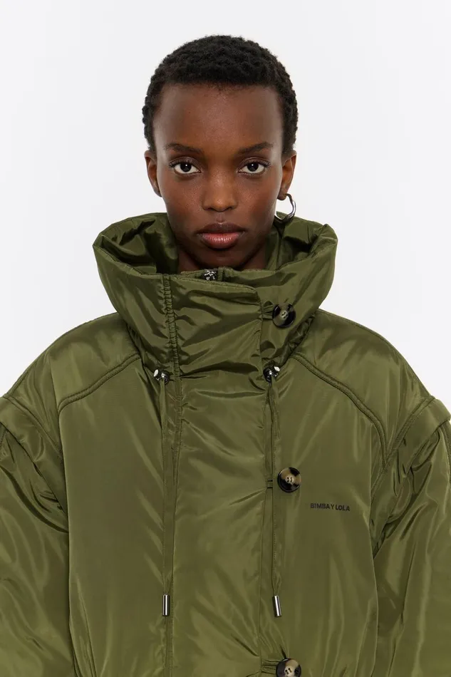 Long Khaki Padded Coat Khaki Women Bimba Y Lola Puffer Jackets Long Khaki Padded Coat Khaki Women Bimba Y Lola Puffer Jackets