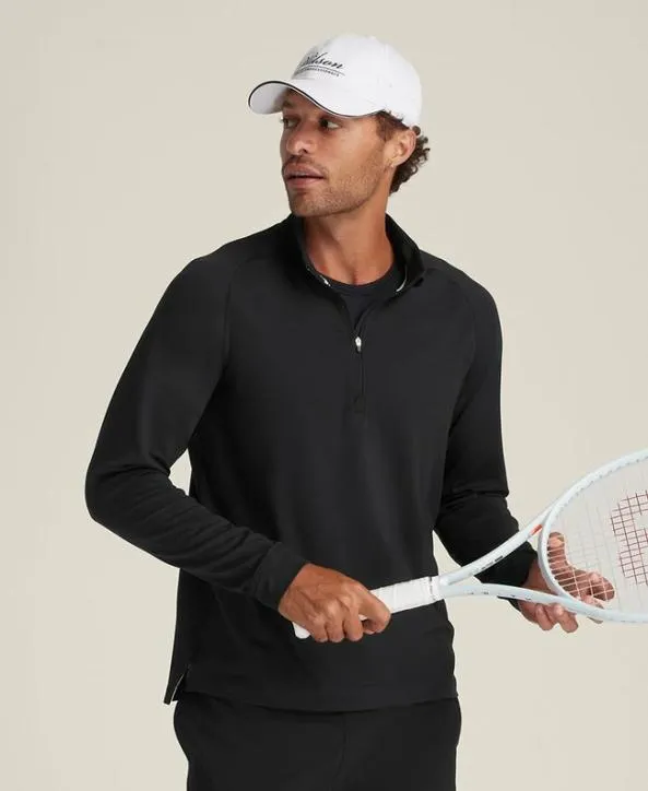 Long Sleeve Shirts Men Wilson LayerUp HalfZip Black