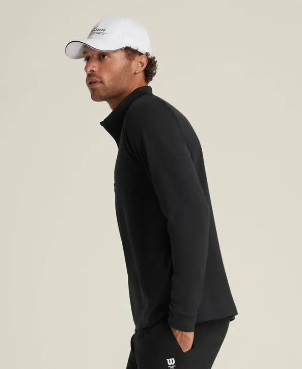 Long Sleeve Shirts Men Wilson LayerUp HalfZip Black