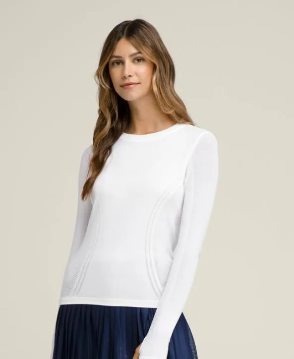 Long Sleeve Tops Women Wilson Pro Seamless LongSleeve Bright White