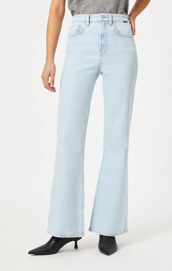 Los Angeles Flare In Bleached Recycled Blue Women Mavi Jeans Denim Los Angeles Flare In Bleached Recycled Blue Women Mavi Jeans Denim