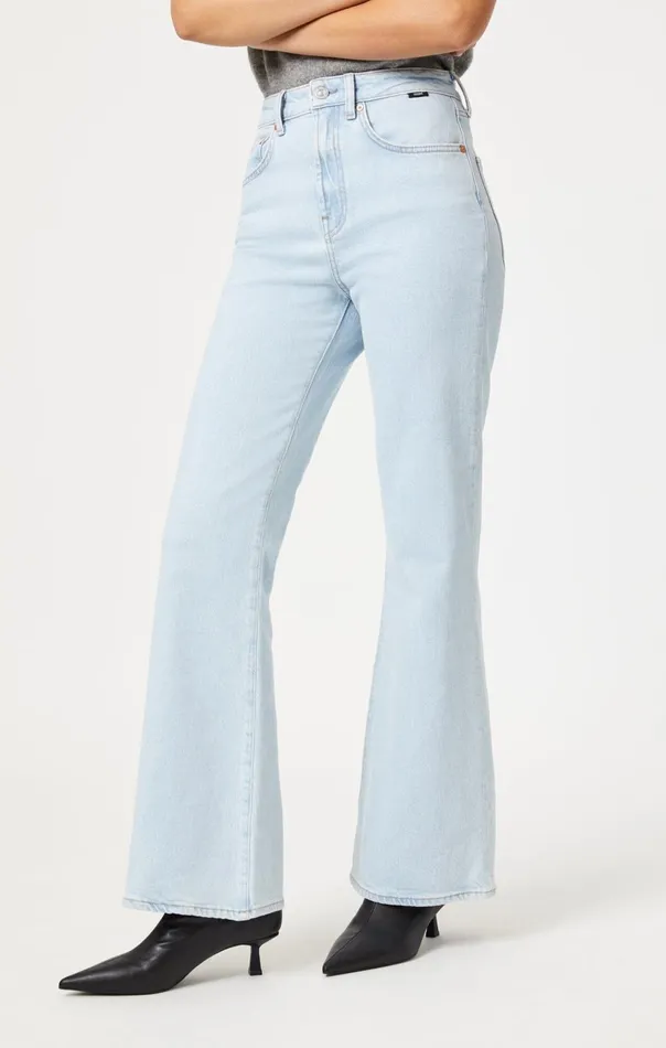 Los Angeles Flare In Bleached Recycled Blue Women Mavi Jeans Denim Los Angeles Flare In Bleached Recycled Blue Women Mavi Jeans Denim