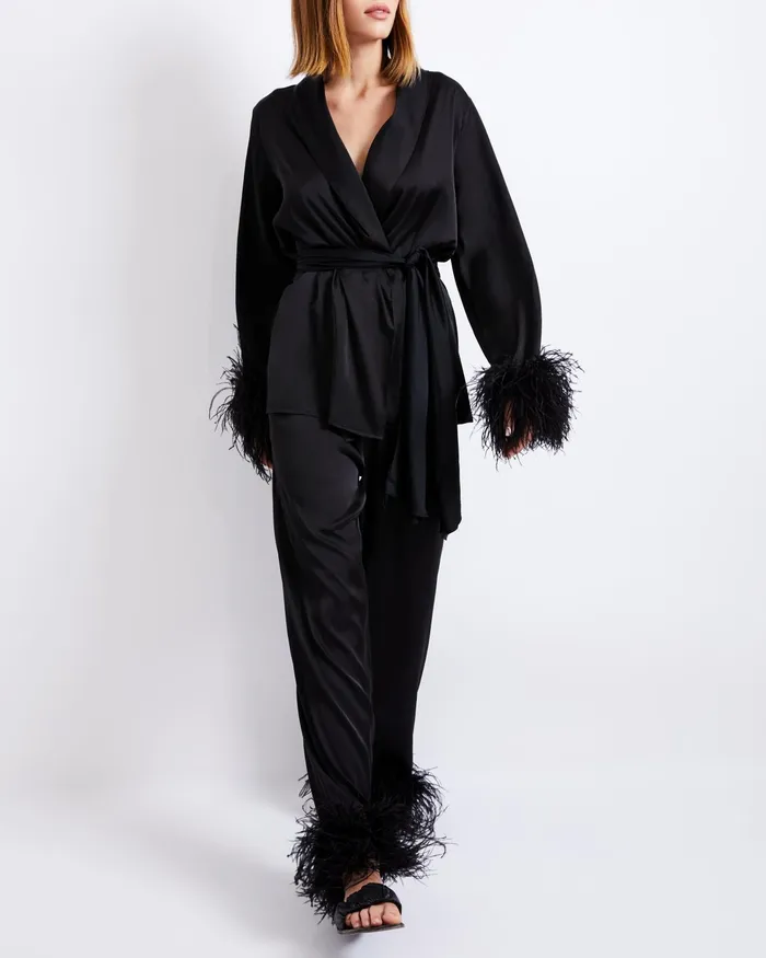 Matching Sets Women PatBO Feather Trim Lounge Set EXCLUSIVE