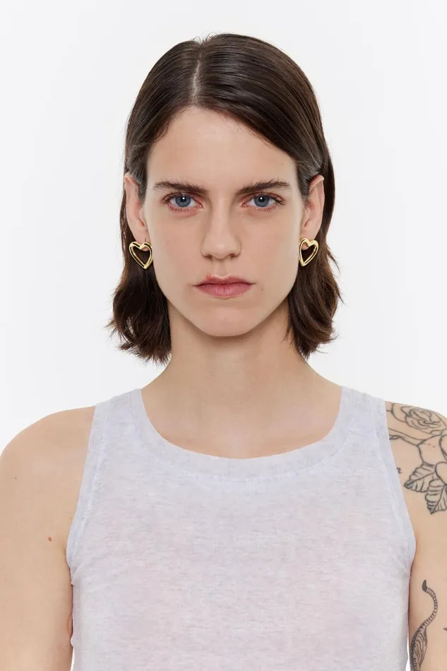 Medium Gold Heart Earrings Gold Women Bimba Y Lola Jewelry Medium Gold Heart Earrings Gold Women Bimba Y Lola Jewelry