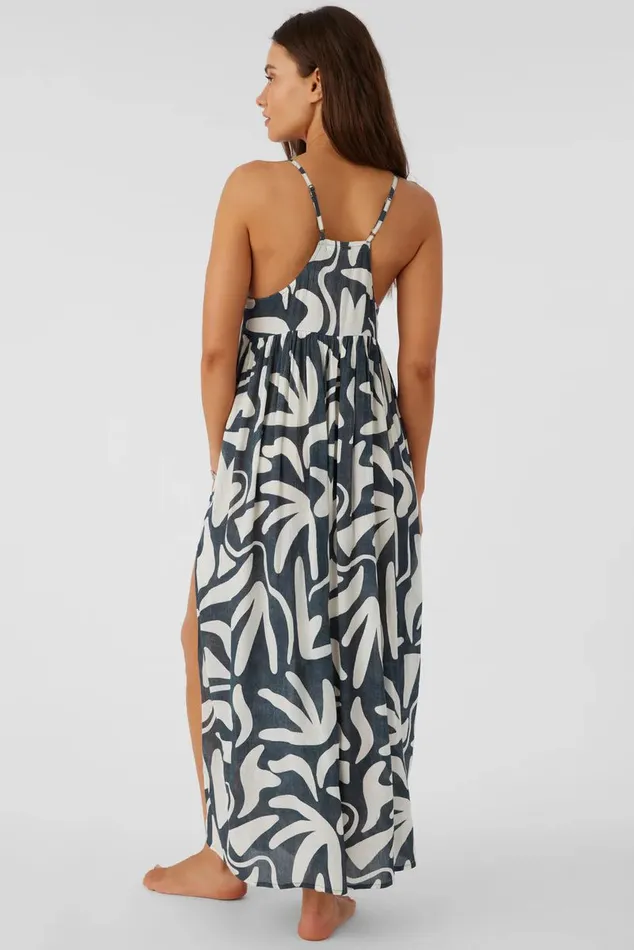 MEL MAXI BEACH HUT GEO SWIM COVERUP DRESS Slate Women O039NEILL Swim