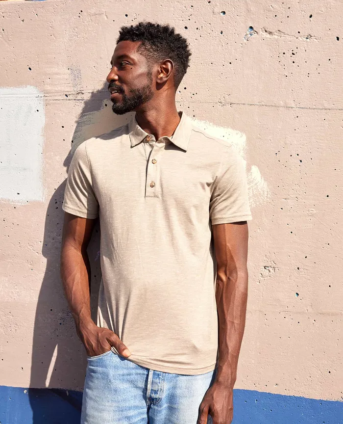 Men8217s TShirts ToadandCo Tempo Short Sleeve Polo Dark Chino