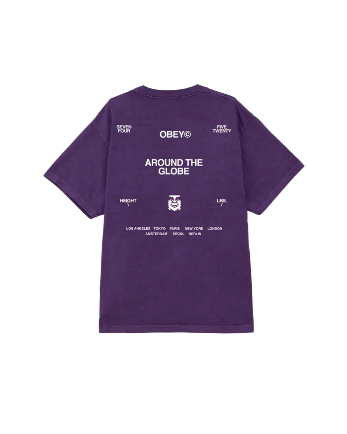 Men AROUND THE GLOBE PIGMENT TSHIRT Pigment Imperial Purple TSHIRTS OBEY Clothing Men AROUND THE GLOBE PIGMENT TSHIRT Pigment Imperial Purple TSHIRTS OBEY Clothing