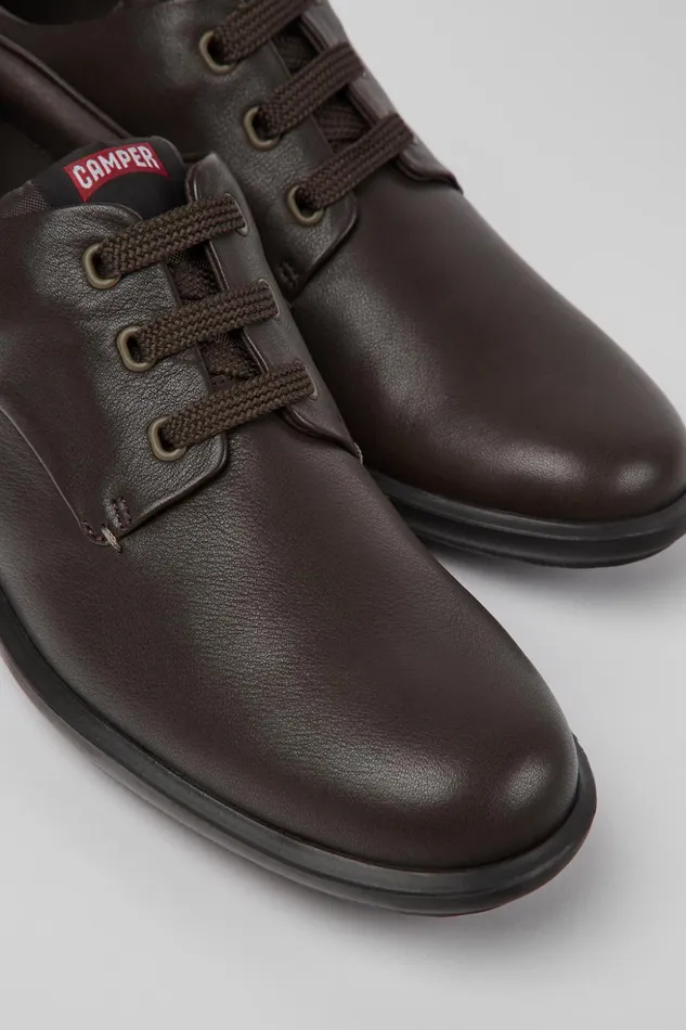 Men Atom Work Dark Brown Blucher Shoes Camper Formal Shoes