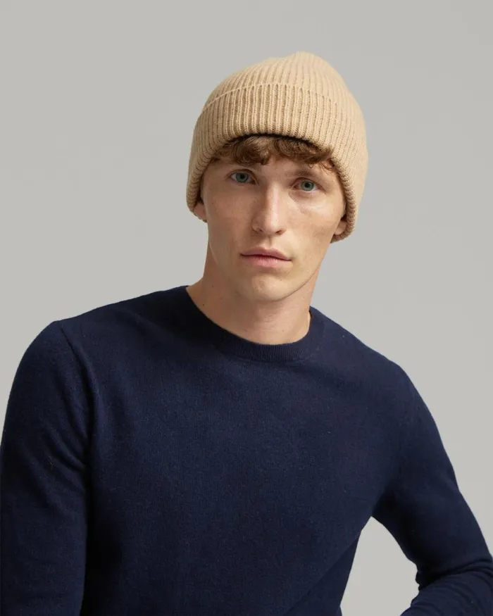 Men Beanies Colorful Standard Merino Wool Beanie Warm Taupe
