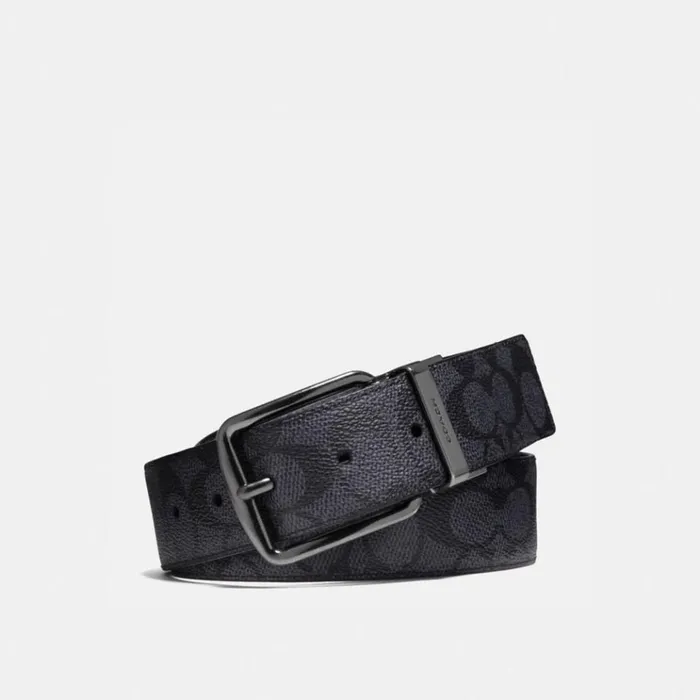 Men Belts Coach Harness Buckle Cut To Size Reversible Belt 38 Mm Charcoalblack Men Belts Coach Harness Buckle Cut To Size Reversible Belt 38 Mm Charcoalblack