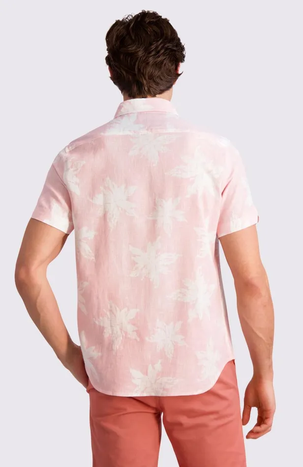 Men Ben Sherman Archive Print Shirts Exploded Flower Print Shirt 8211 Light Pink