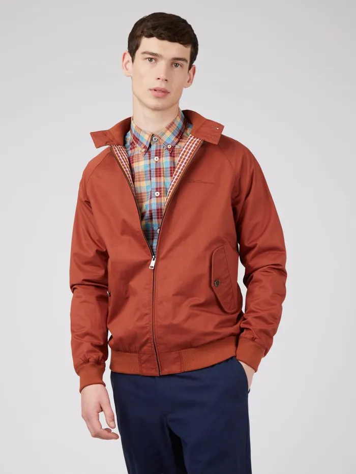 Men Ben Sherman Harrington Jackets Signature Harrington Jacket 8211 Brick Red
