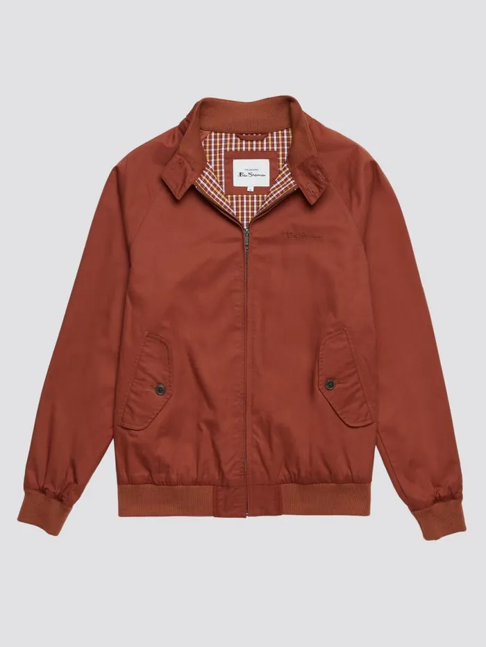 Men Ben Sherman Harrington Jackets Signature Harrington Jacket 8211 Brick Red