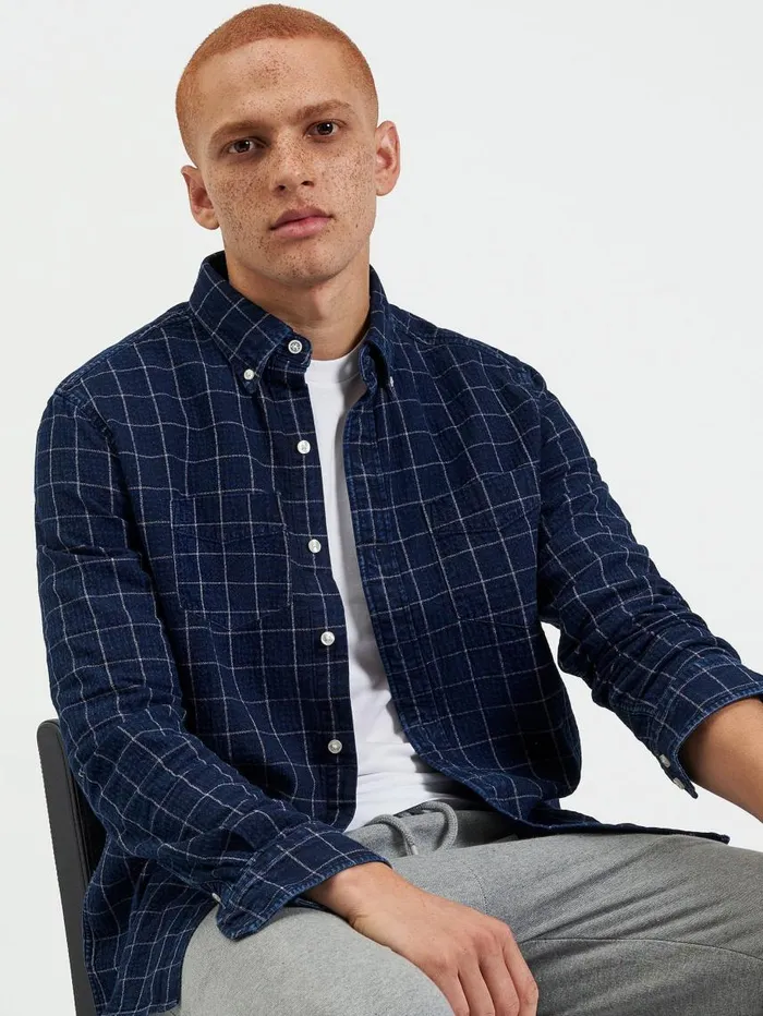 Men Ben Sherman Heritage Check Shirts Dalston Blues Beatnik Overshirt 8211 Indigo Men Ben Sherman Heritage Check Shirts Dalston Blues Beatnik Overshirt 8211 Indigo
