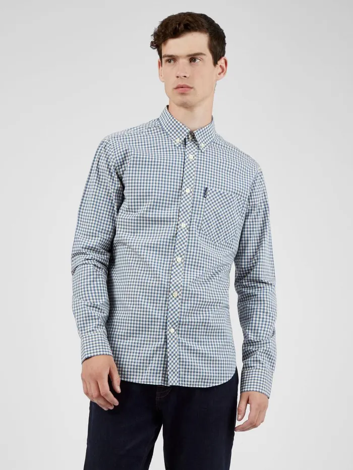 Men Ben Sherman Heritage Check Shirts Signature LongSleeve Gingham Shirt 8211 Persian Blue Men Ben Sherman Heritage Check Shirts Signature LongSleeve Gingham Shirt 8211 Persian Blue