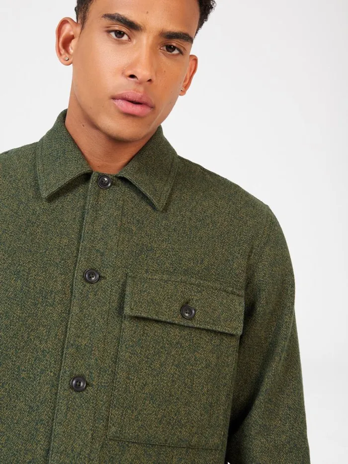 Men Ben Sherman Jackets and Outerwear Signature Casual Cotton Jacket 8211 Khaki