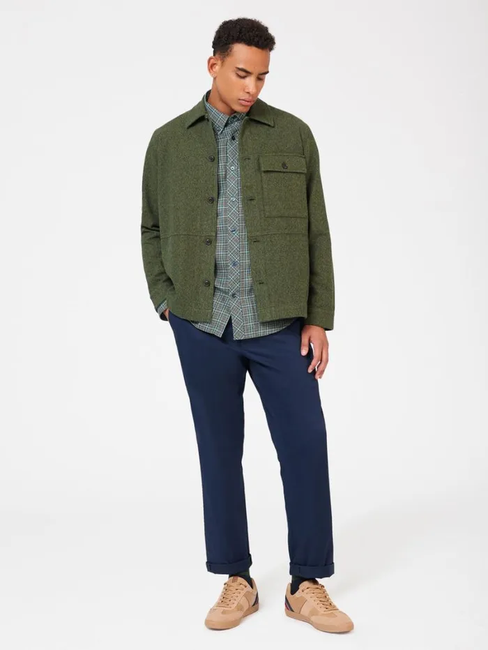 Men Ben Sherman Jackets and Outerwear Signature Casual Cotton Jacket 8211 Khaki