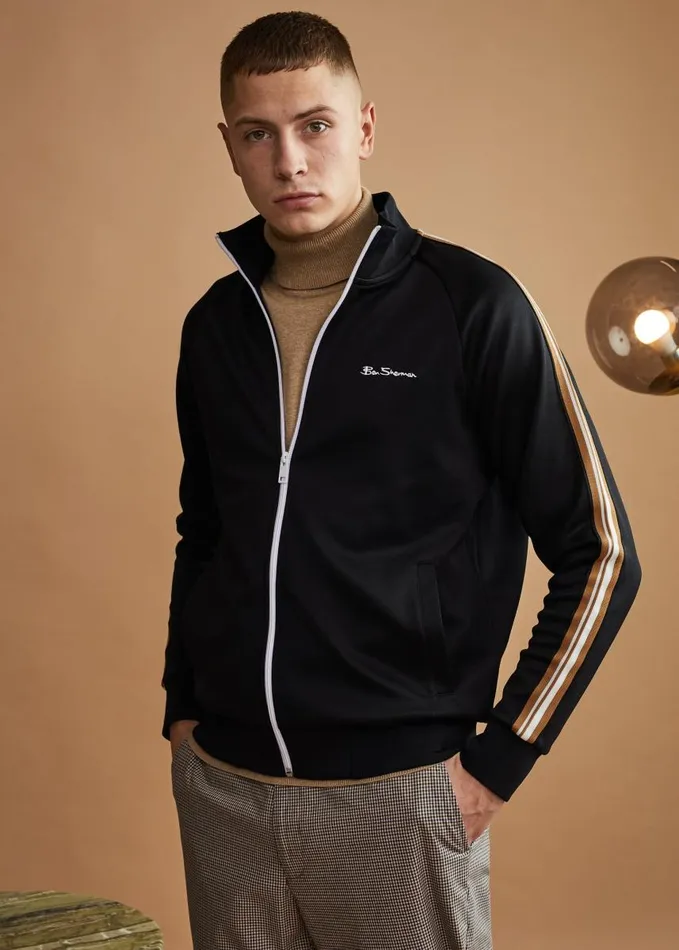 Men Ben Sherman Jackets and Outerwear Signature ZipThrough Track Jacket 8211 Black