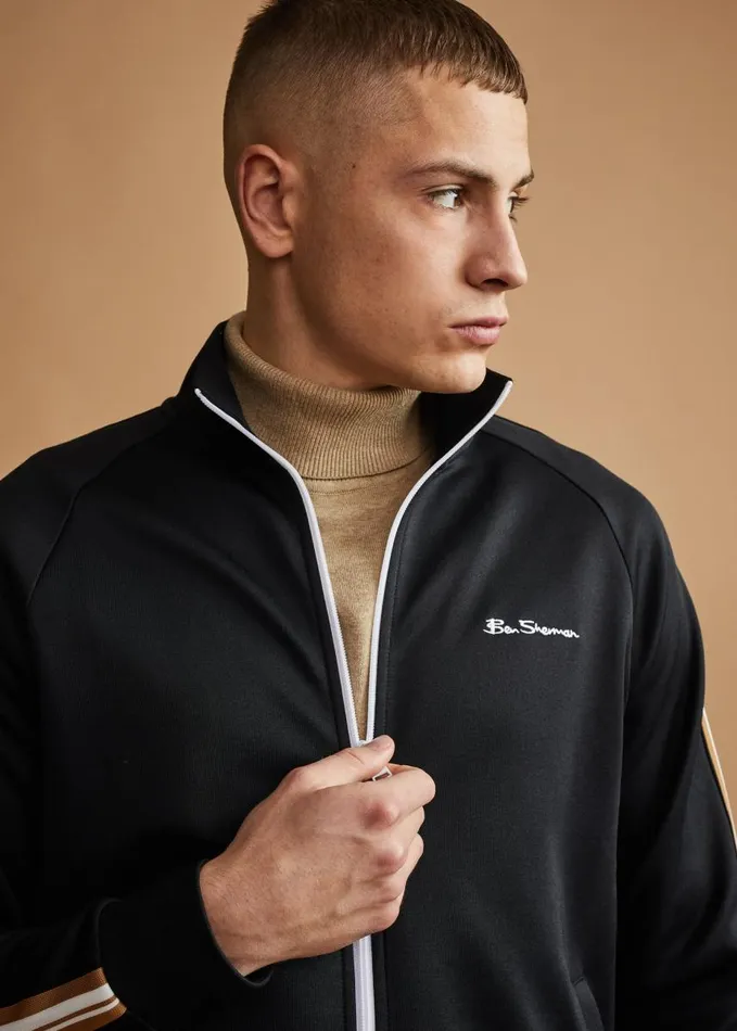 Men Ben Sherman Jackets and Outerwear Signature ZipThrough Track Jacket 8211 Black