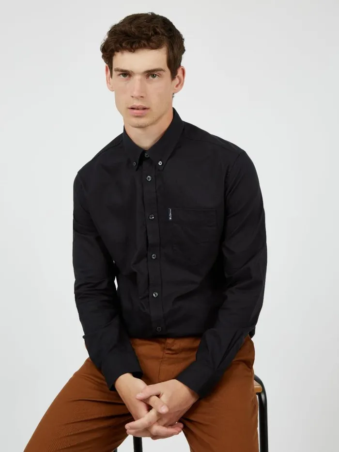 Men Ben Sherman Long Sleeve Shirts Black Button Down Shirt Men Ben Sherman Long Sleeve Shirts Black Button Down Shirt