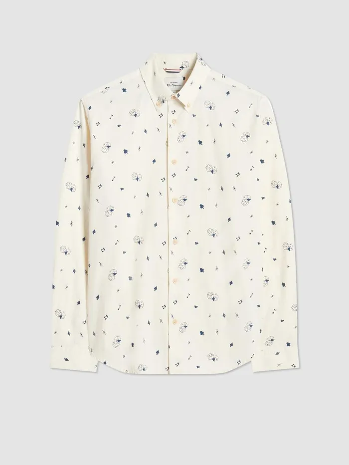 Men Ben Sherman Long Sleeve Shirts Conversational Icon Print Shirt Men Ben Sherman Long Sleeve Shirts Conversational Icon Print Shirt