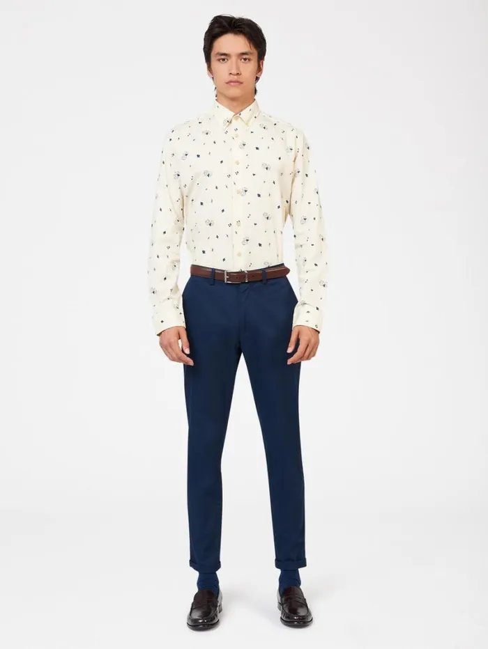 Men Ben Sherman Long Sleeve Shirts Conversational Icon Print Shirt Men Ben Sherman Long Sleeve Shirts Conversational Icon Print Shirt