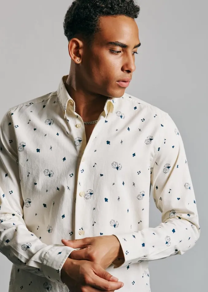 Men Ben Sherman Long Sleeve Shirts Conversational Icon Print Shirt Men Ben Sherman Long Sleeve Shirts Conversational Icon Print Shirt