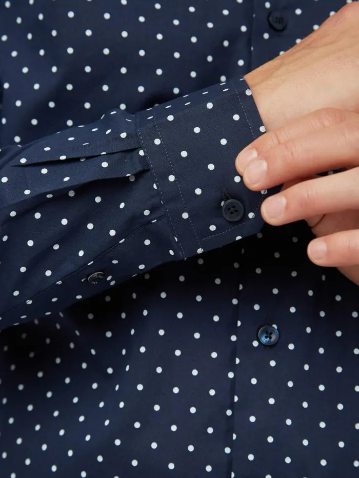 Men Ben Sherman Long Sleeve Shirts Navy Polka Dot Print LongSleeve Shirt Men Ben Sherman Long Sleeve Shirts Navy Polka Dot Print LongSleeve Shirt