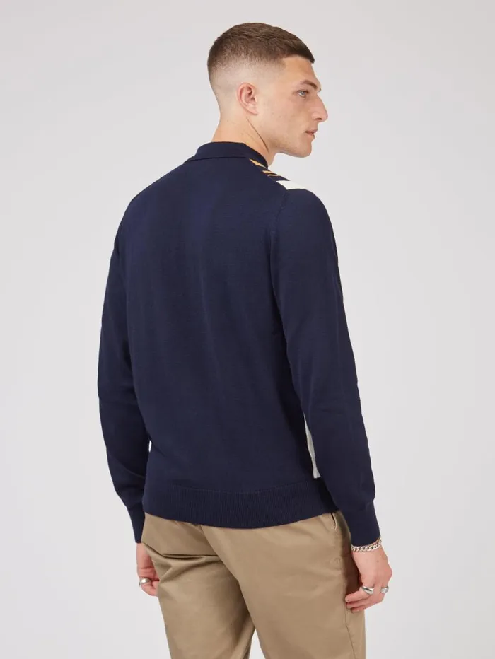 Men Ben Sherman Mod Knit Polos Signature Mod Knit Stripe Polo 8211 Marine Men Ben Sherman Mod Knit Polos Signature Mod Knit Stripe Polo 8211 Marine