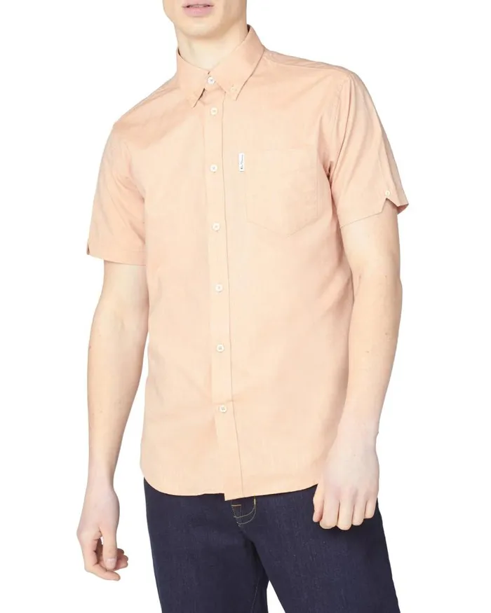 Men Ben Sherman Oxford Shirts ShortSleeve Signature Oxford Shirt 8211 Anise