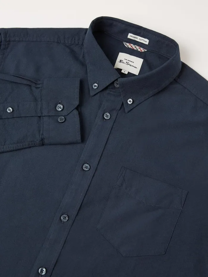 Men Ben Sherman Oxford Shirts Signature Organic Oxford Shirt 8211 Dark Navy