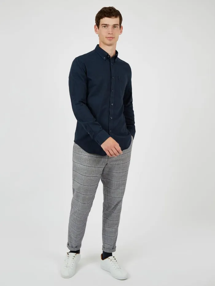 Men Ben Sherman Oxford Shirts Signature Organic Oxford Shirt 8211 Dark Navy
