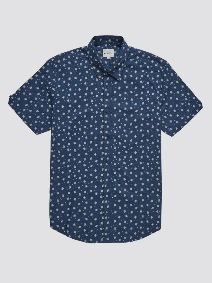 Men Ben Sherman Short Sleeve Shirts Scatter Print ShortSleeve Shirt 8211 Dark Blue Men Ben Sherman Short Sleeve Shirts Scatter Print ShortSleeve Shirt 8211 Dark Blue