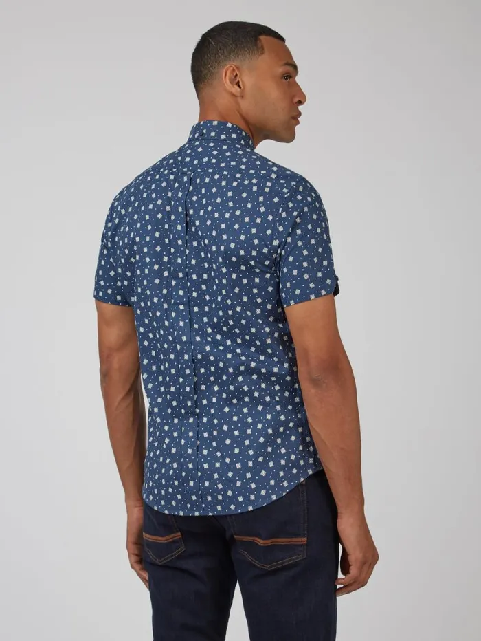 Men Ben Sherman Short Sleeve Shirts Scatter Print ShortSleeve Shirt 8211 Dark Blue Men Ben Sherman Short Sleeve Shirts Scatter Print ShortSleeve Shirt 8211 Dark Blue