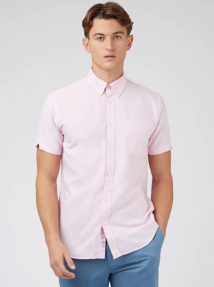 Men Ben Sherman Short Sleeve Shirts Signature Organic ShortSleeve Oxford Shirt 8211 Light Pink Men Ben Sherman Short Sleeve Shirts Signature Organic ShortSleeve Oxford Shirt 8211 Light Pink