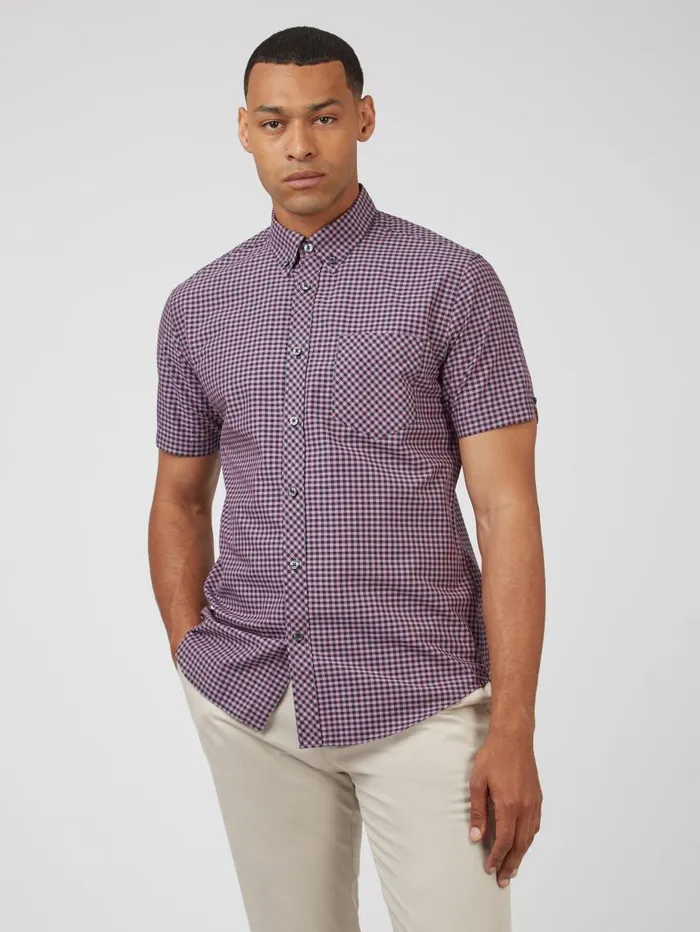 Men Ben Sherman Short Sleeve Shirts Signature ShortSleeve Gingham Shirt 8211 Violet Men Ben Sherman Short Sleeve Shirts Signature ShortSleeve Gingham Shirt 8211 Violet