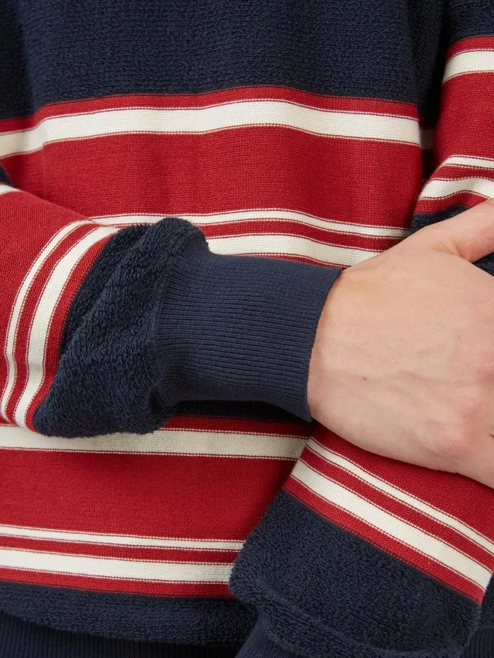 Men Ben Sherman Sweaters and Knits B By Striped Chunky Knit Sweater 8211 Navy