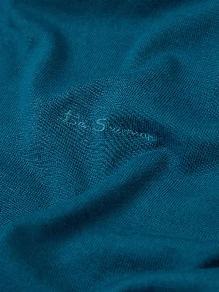 Men Ben Sherman Sweaters and Knits Signature Knit Crewneck Sweater 8211 Dark Teal