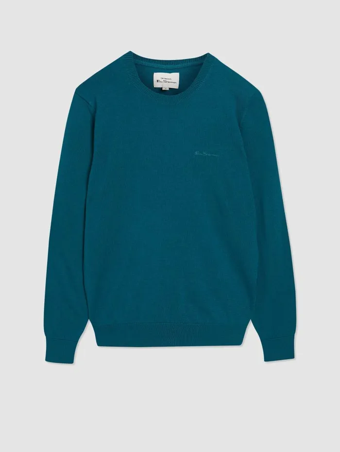 Men Ben Sherman Sweaters and Knits Signature Knit Crewneck Sweater 8211 Dark Teal