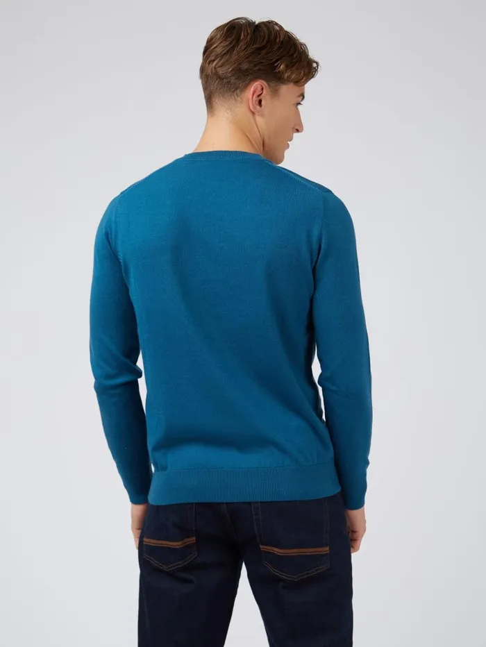 Men Ben Sherman Sweaters and Knits Signature Knit Crewneck Sweater 8211 Dark Teal