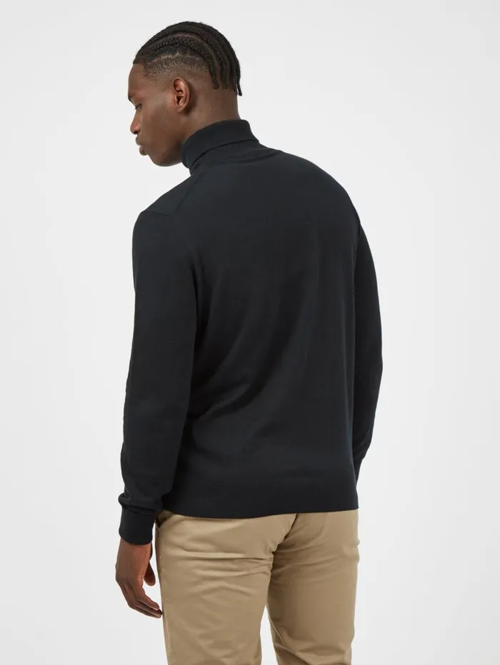 Men Ben Sherman Sweaters and Knits Signature Knit RollNeck Sweater 8211 Black