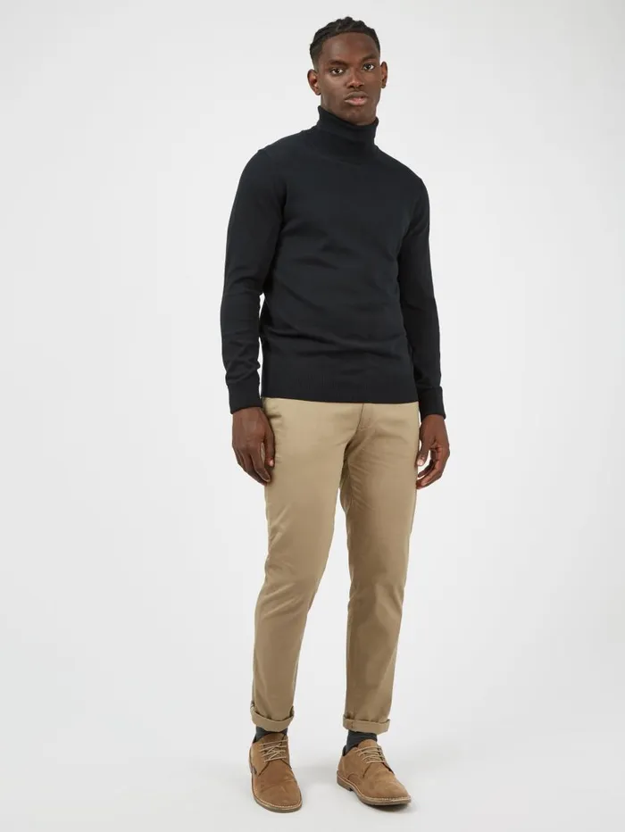 Men Ben Sherman Sweaters and Knits Signature Knit RollNeck Sweater 8211 Black