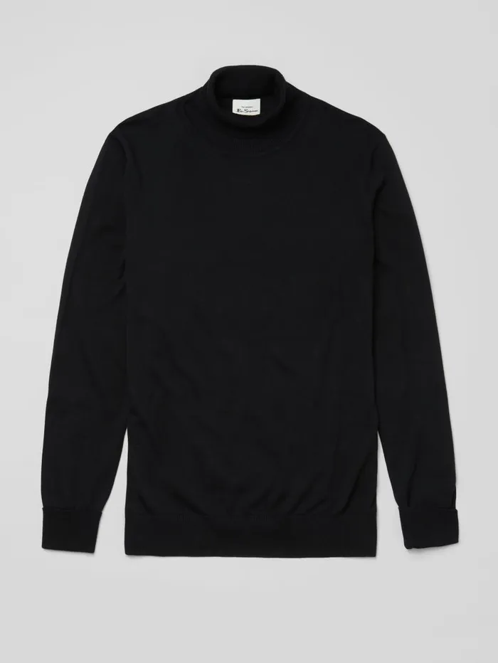 Men Ben Sherman Sweaters and Knits Signature Knit RollNeck Sweater 8211 Black