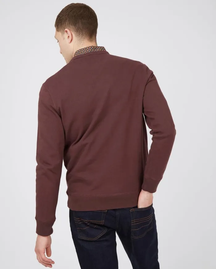 Men Ben Sherman Sweatshirts and Hoodies Signature Logo Sweatshirt 8211 Bordeaux