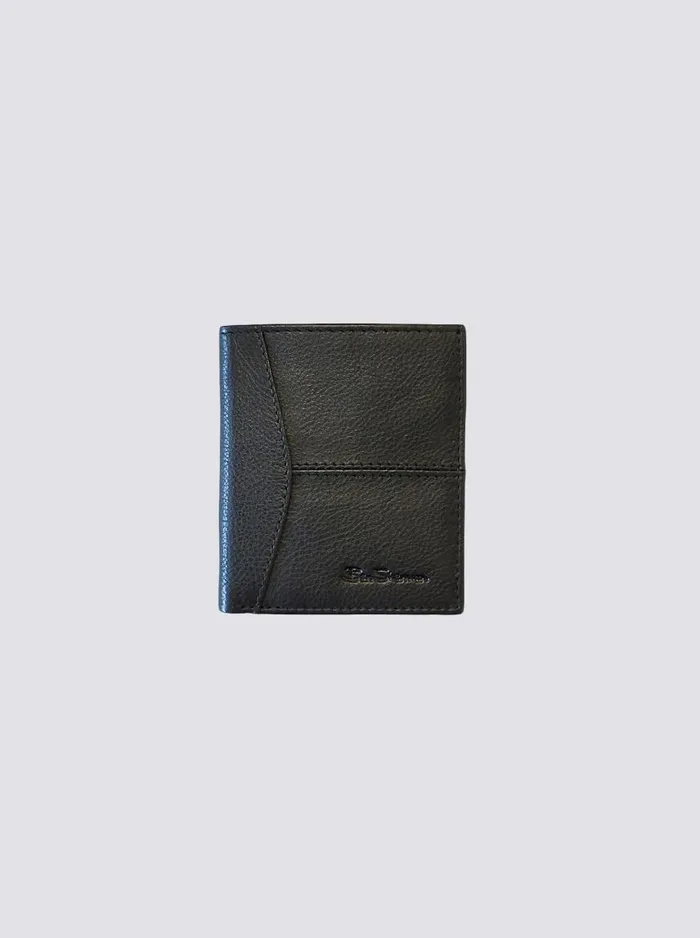Men Ben Sherman Wallets and Card Holders Coles Leather Micro Wallet 8211 Black
