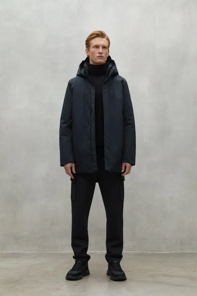 Men Black Parko Coat Ecoalf Coats And Jackets