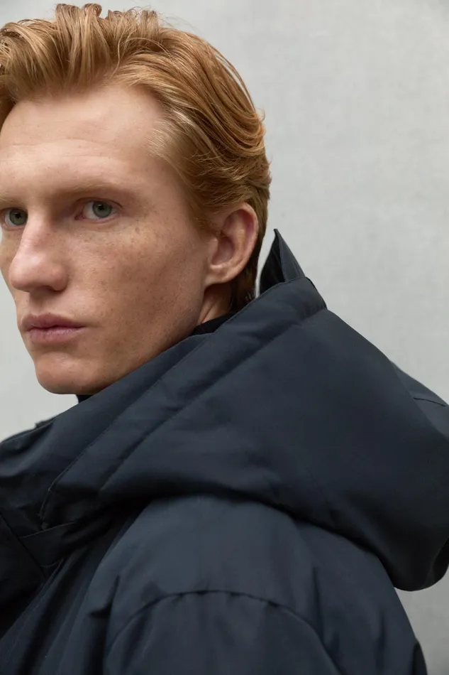 Men Black Parko Coat Ecoalf Coats And Jackets