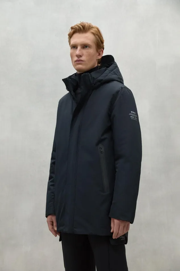 Men Black Parko Coat Ecoalf Coats And Jackets