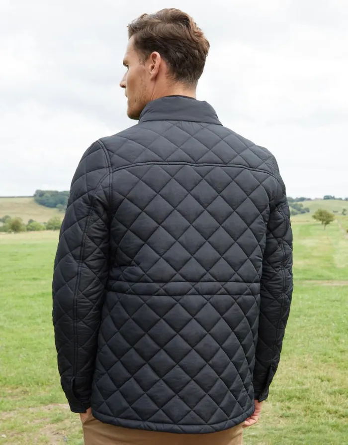 Men Black Showerproof Quilted Patch Pocket Jacket Threadbare Coats Men Black Showerproof Quilted Patch Pocket Jacket Threadbare Coats