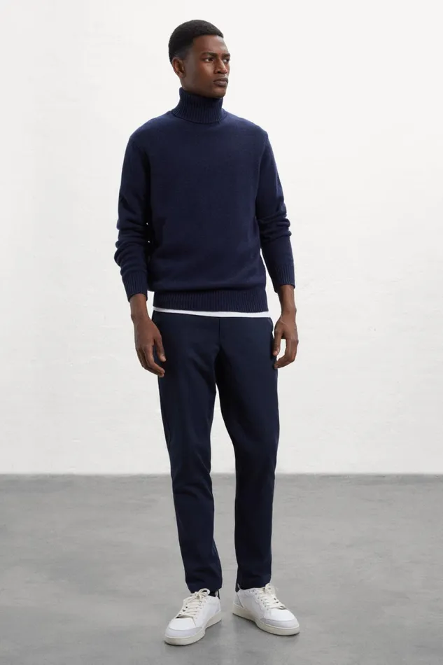 Men Blue Brun Knitted Jumper Ecoalf Knitwear
